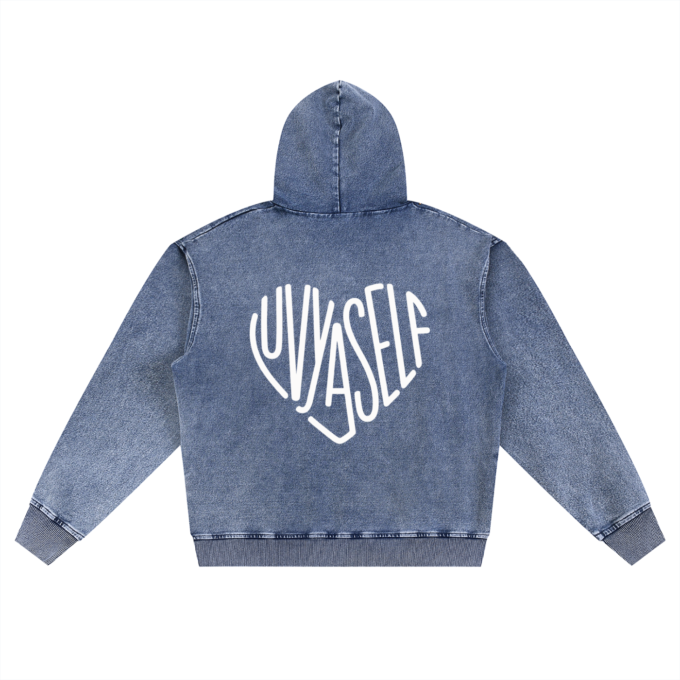 LUVYASELF - Snow Wash Oversized Zip-Up Hoodie
