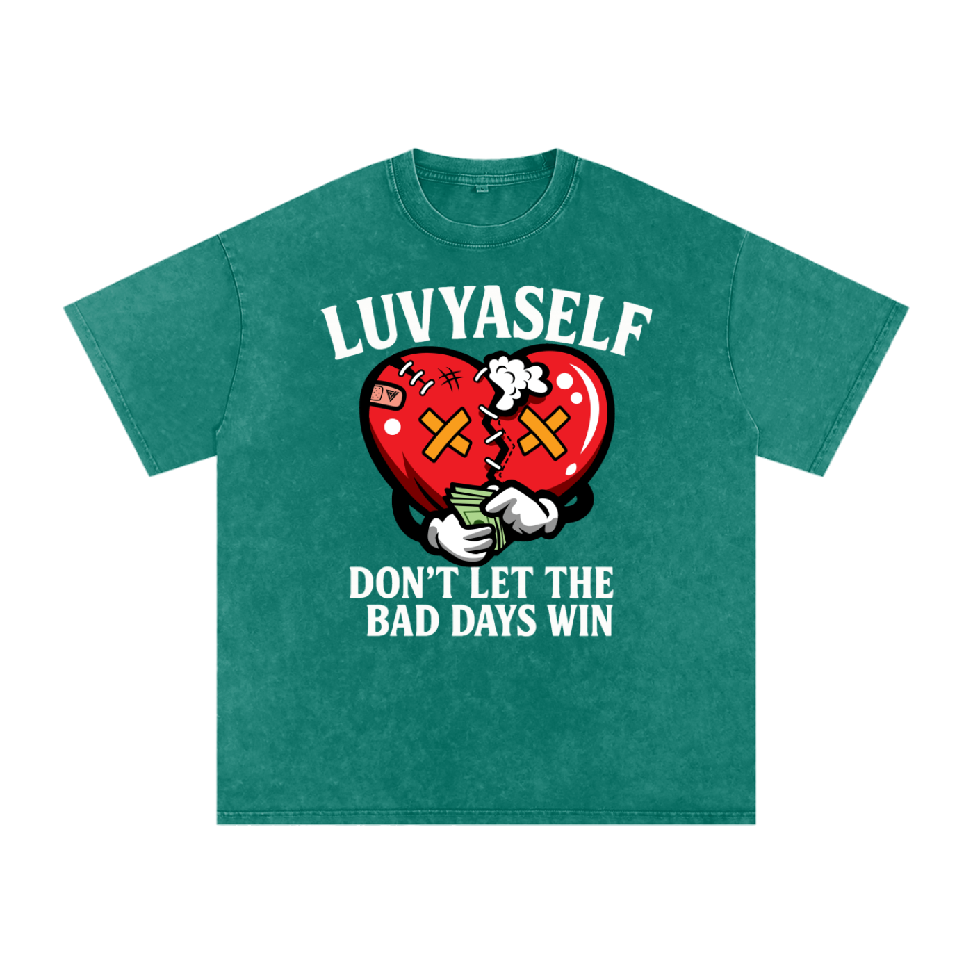 Don’t Let the Bad Days Win,Heavyweight 250 GSM,Motivational T-Shirt,Self Love Graphic Tee,Self-love,Acid Wash T-Shirt,Self-luv,motivation,Self-care,LUVYASELF Oversize Tee