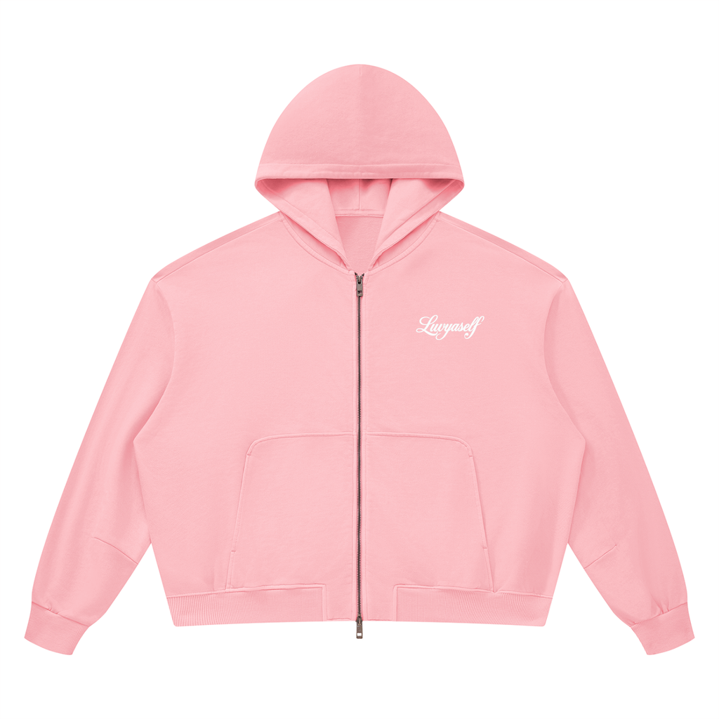 Unisex Vintage Wash Boxy Full Zip Hoodie