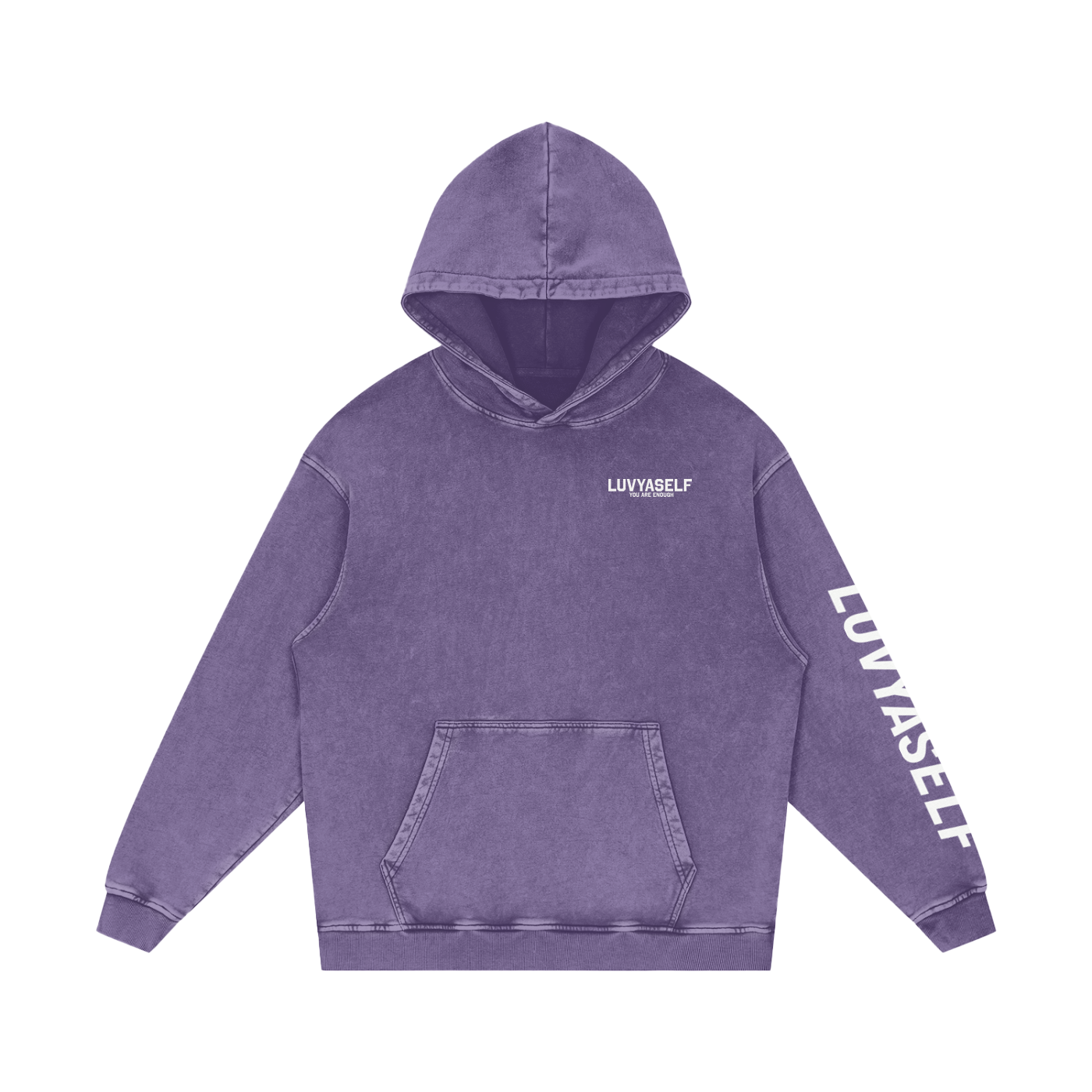 LUVYASELF - Snow Washed Loose Cotton Hoodie