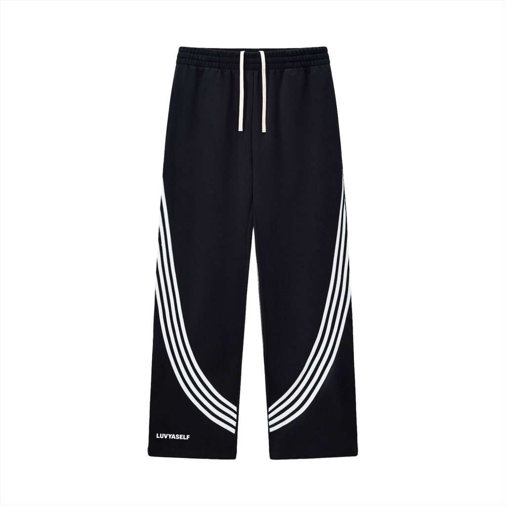 Curved Stripe Straight Sweatpants