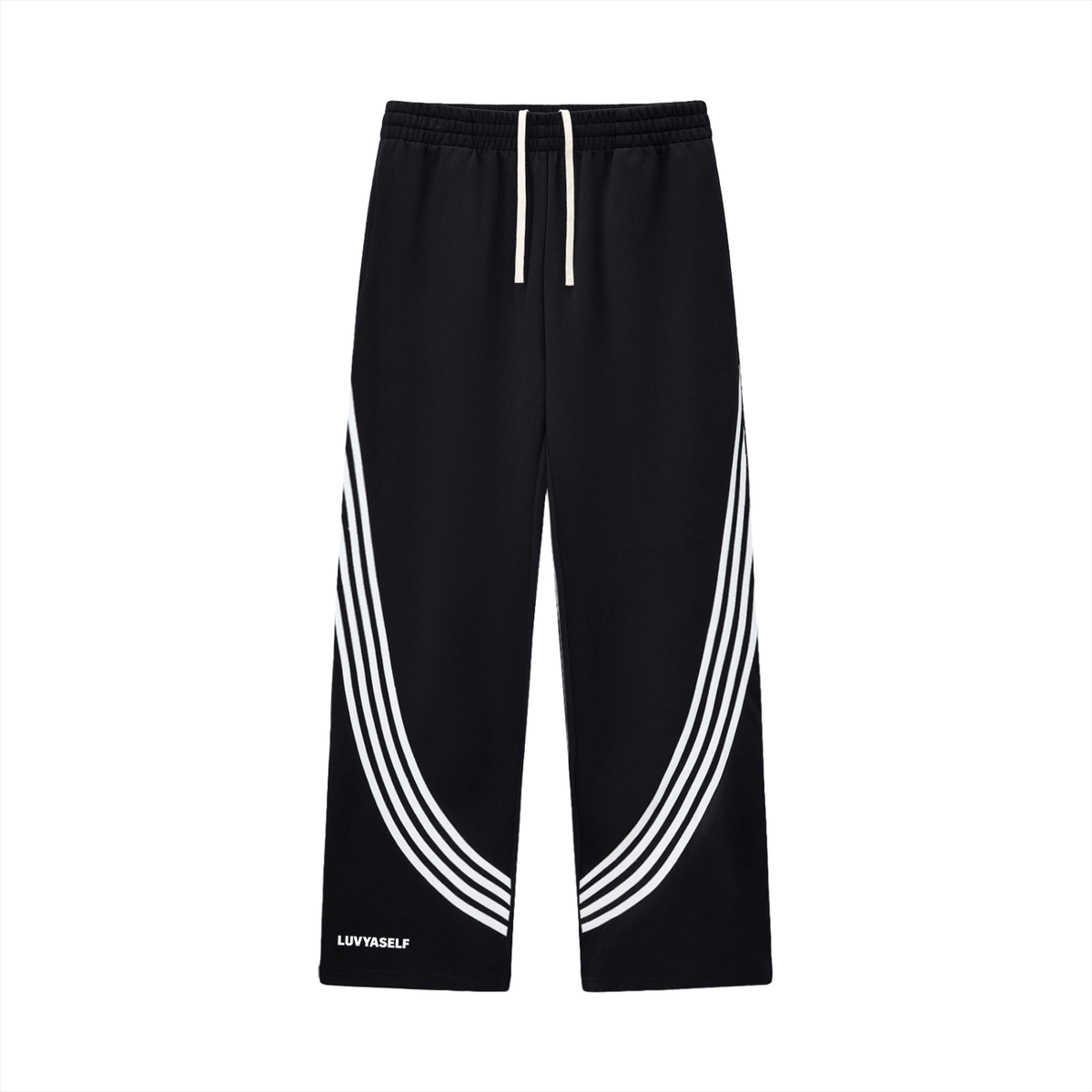 Curved Stripe Straight Sweatpants