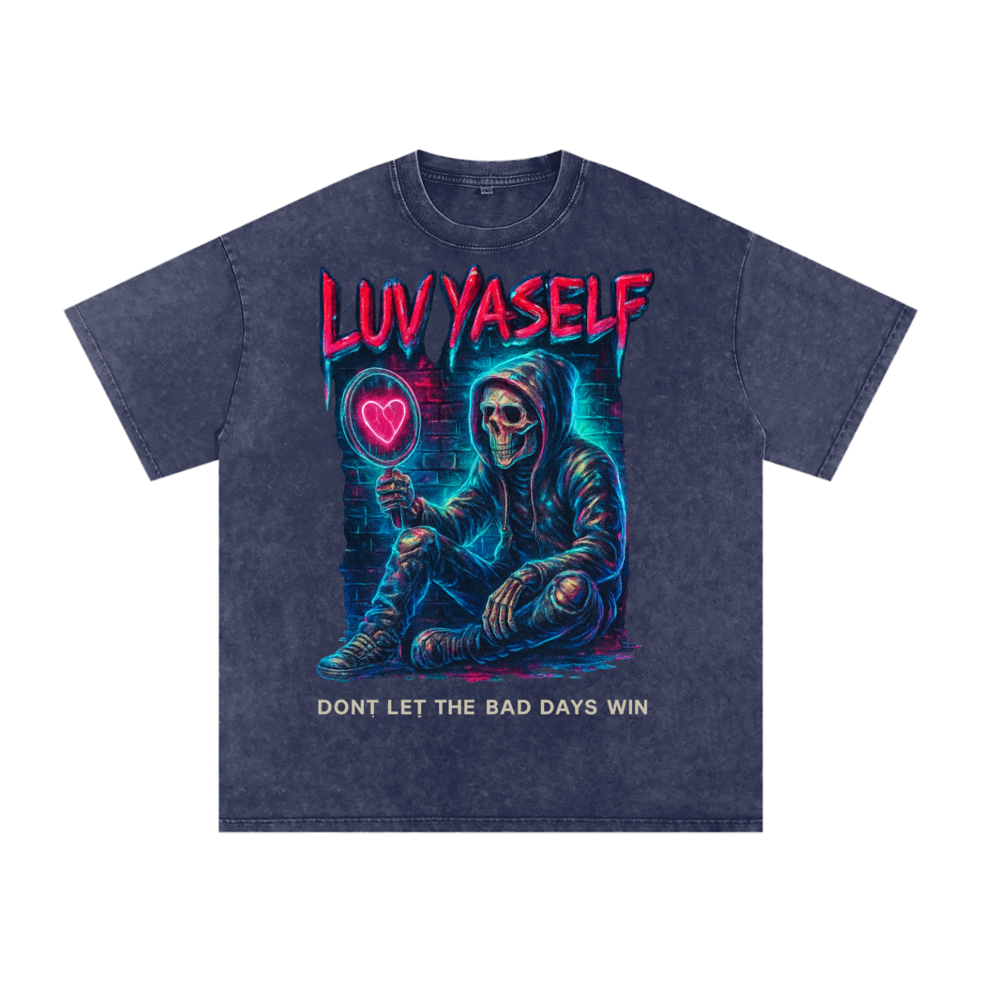 Don't Let the Bad Days Win Snow Washed Oversized Cotton T-Shirt