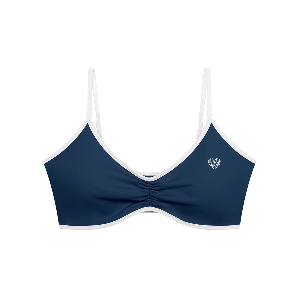 Women's Color Block Ruched V-Neck Sports Bra