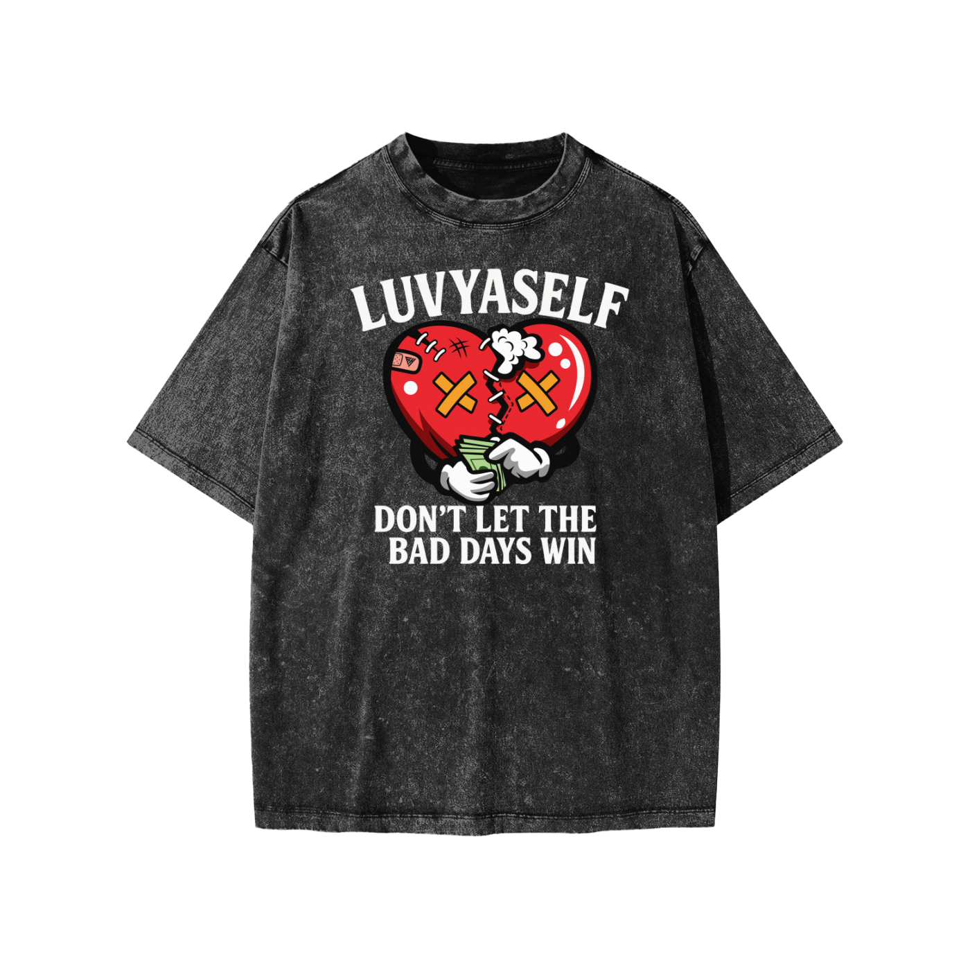 LUVYASELF "Don't Let the Bad Days Win" Kids' Acid Wash T-shirt | Unisex Vintage Style
