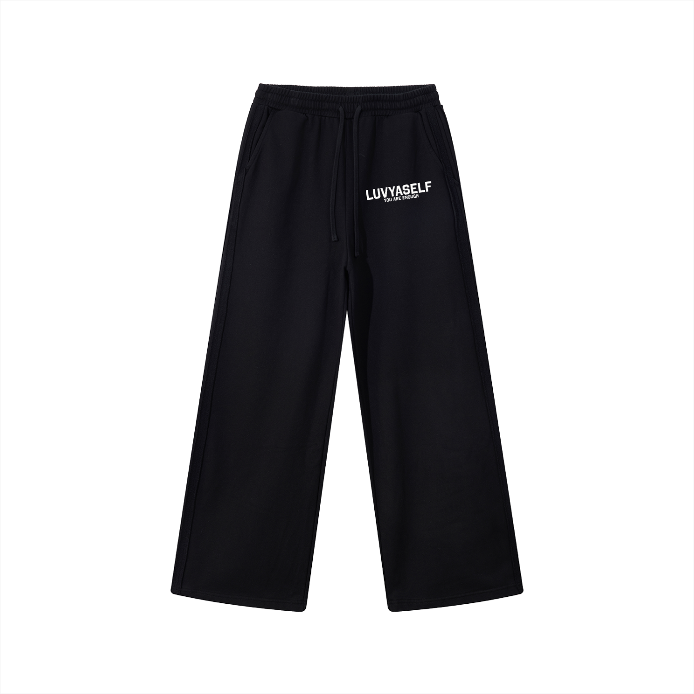 LUVYASELF Contrast Tape Straight-Leg Sweatpants