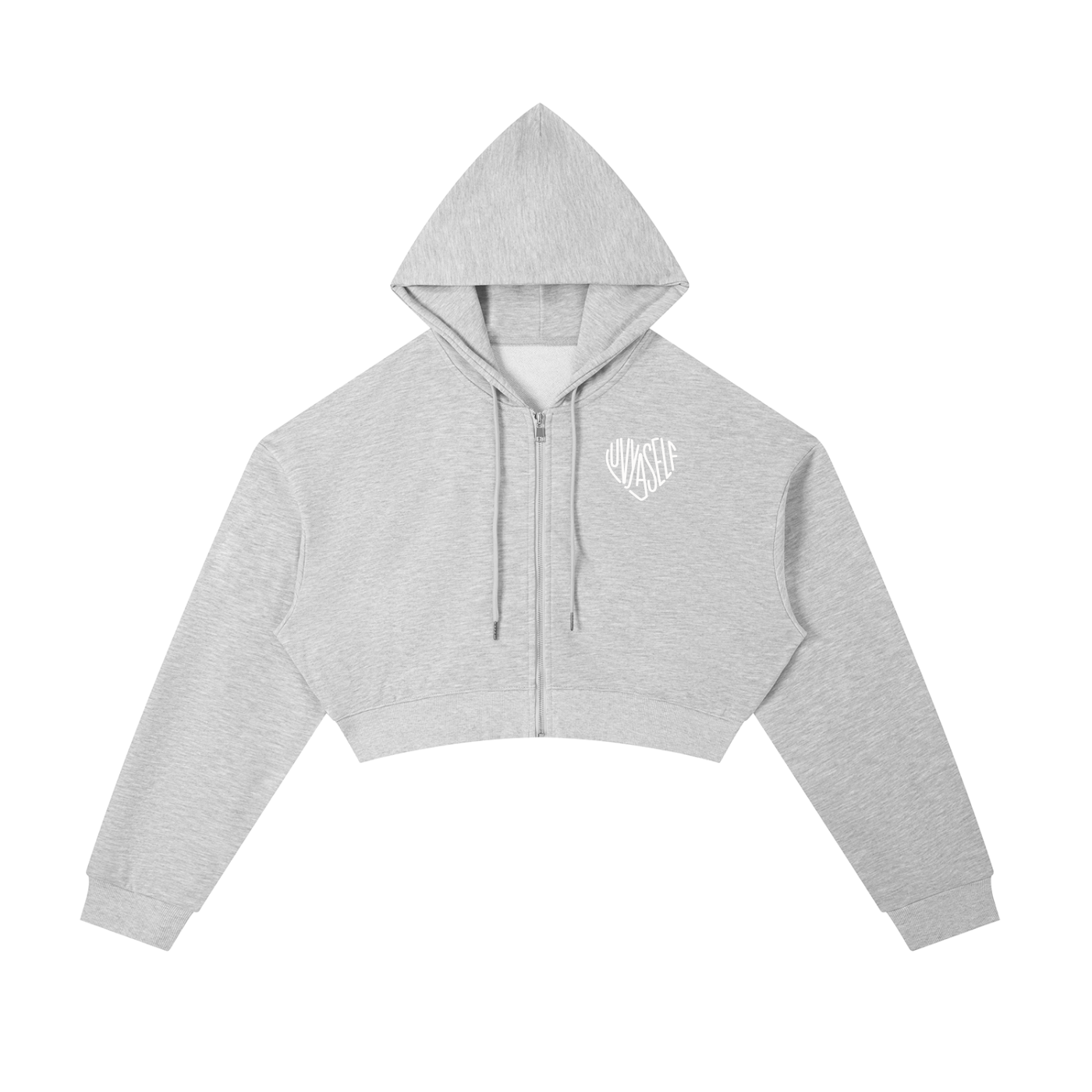 Essential Cropped Zip-Up Hoodie
