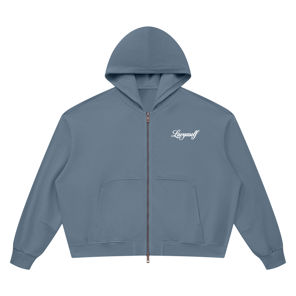 Unisex Vintage Wash Boxy Full Zip Hoodie