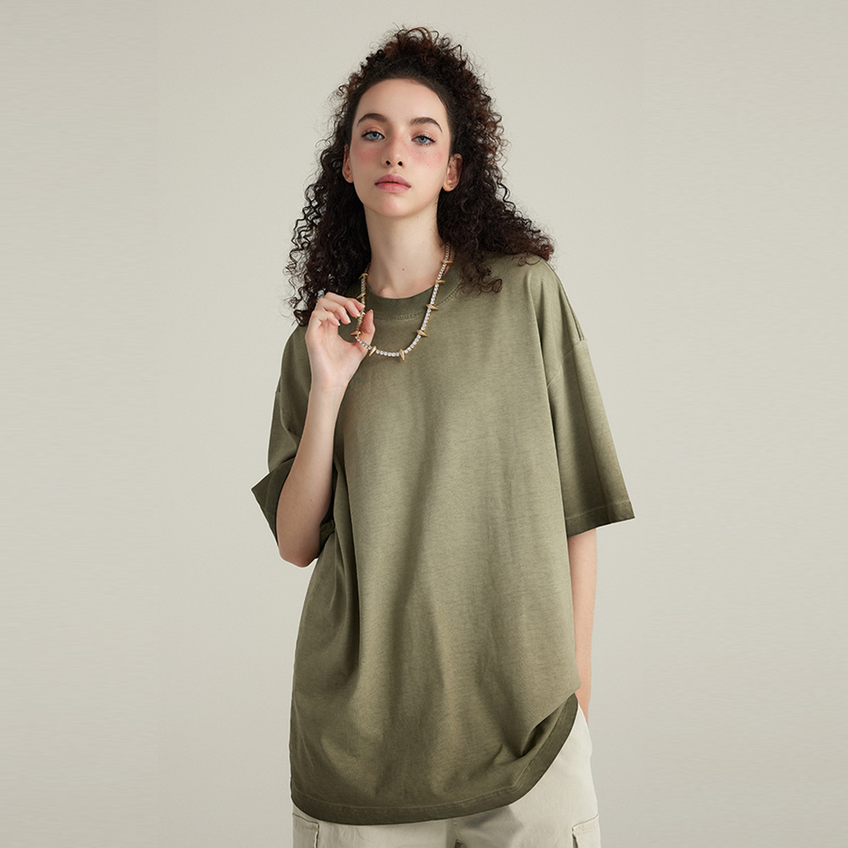 LUVYASELF - Dopamine Dressing Washed Gradient Stir Fried T-shirt(255GSM)