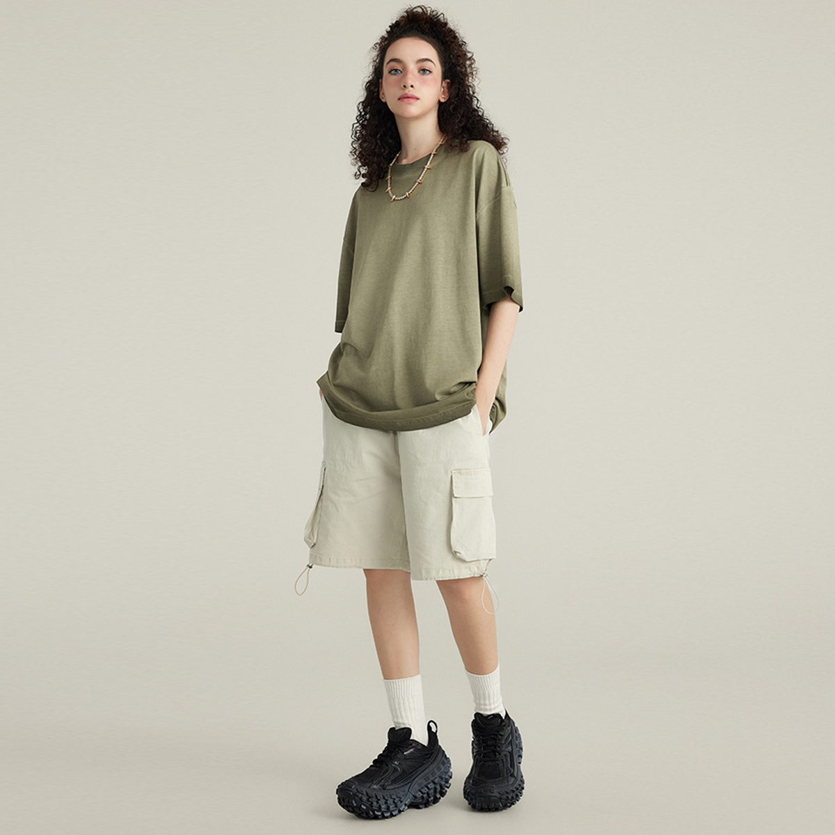 LUVYASELF - Dopamine Dressing Washed Gradient Stir Fried T-shirt(255GSM)