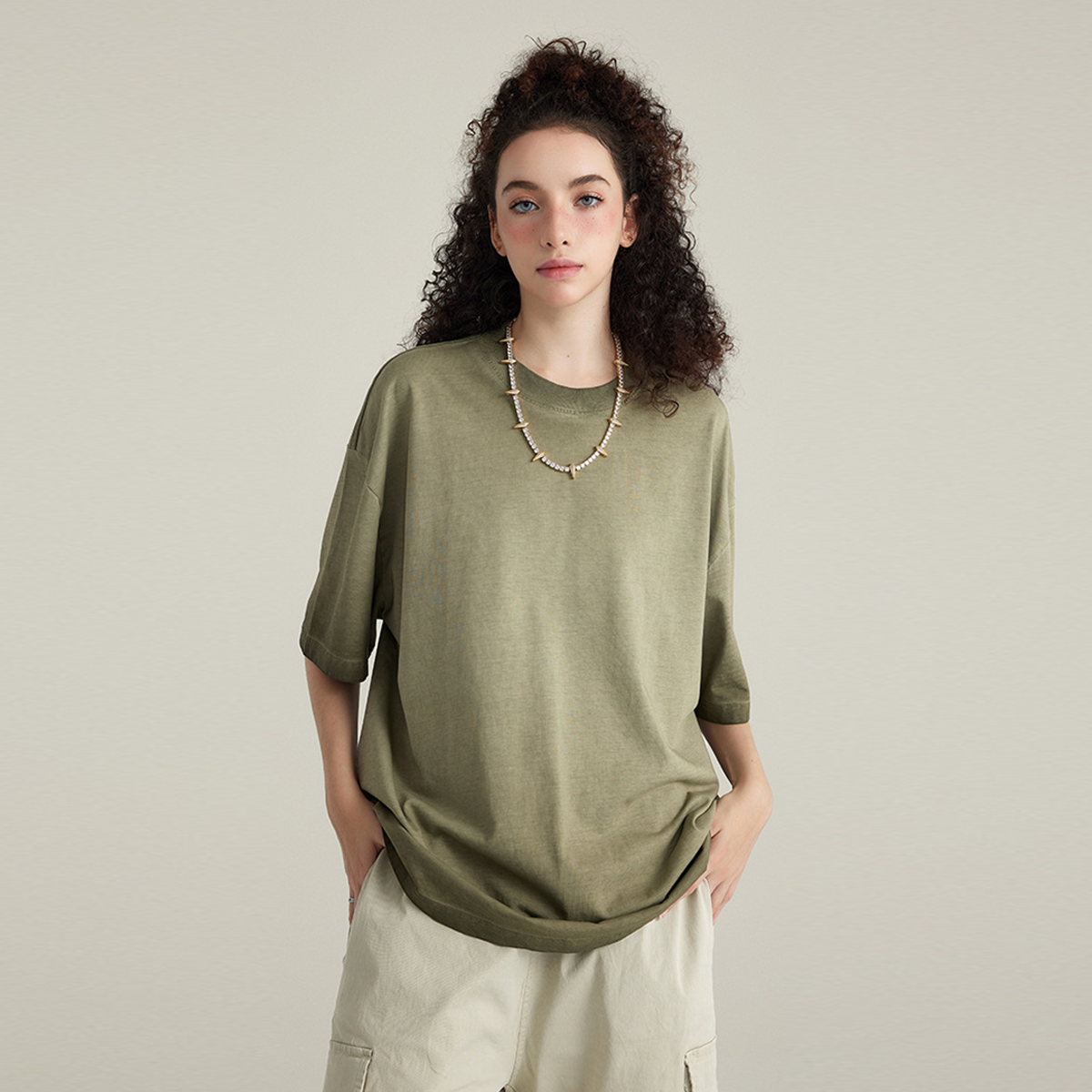 LUVYASELF - Dopamine Dressing Washed Gradient Stir Fried T-shirt(255GSM)