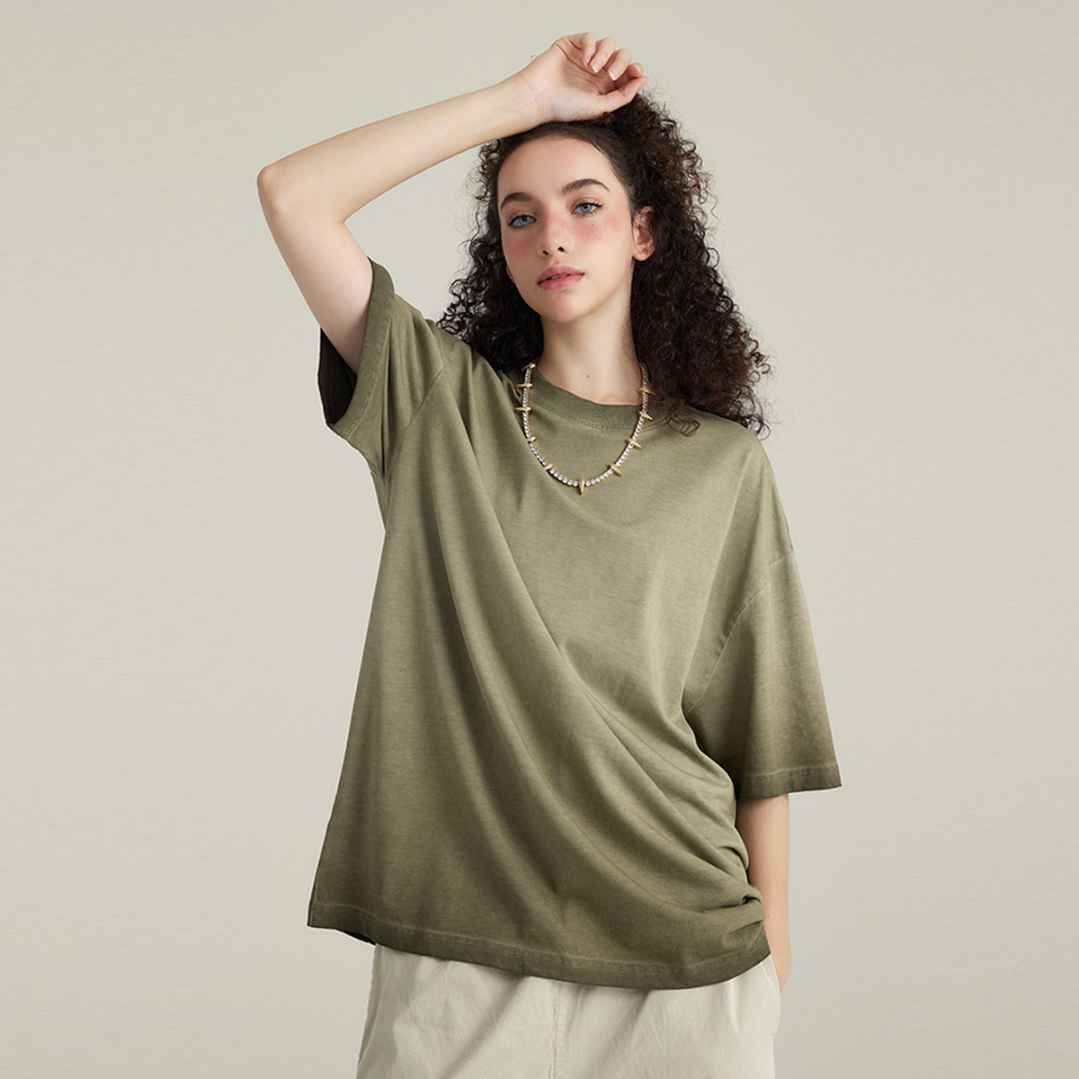 LUVYASELF - Dopamine Dressing Washed Gradient Stir Fried T-shirt(255GSM)