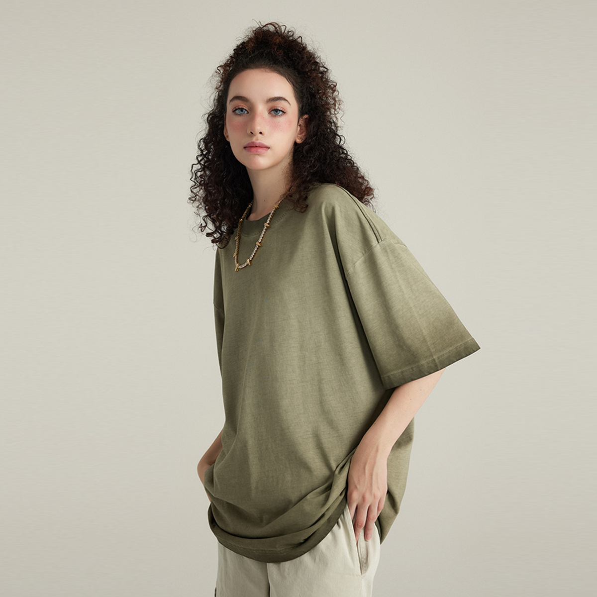 LUVYASELF - Dopamine Dressing Washed Gradient Stir Fried T-shirt(255GSM)