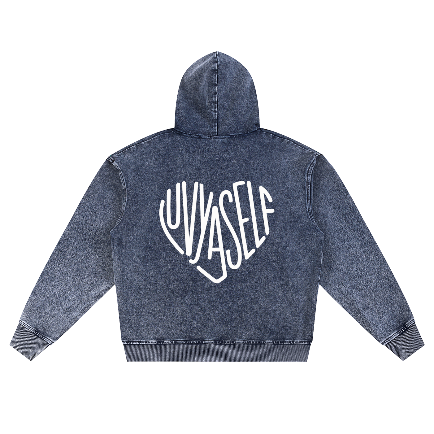 LUVYASELF - Snow Wash Oversized Zip-Up Hoodie