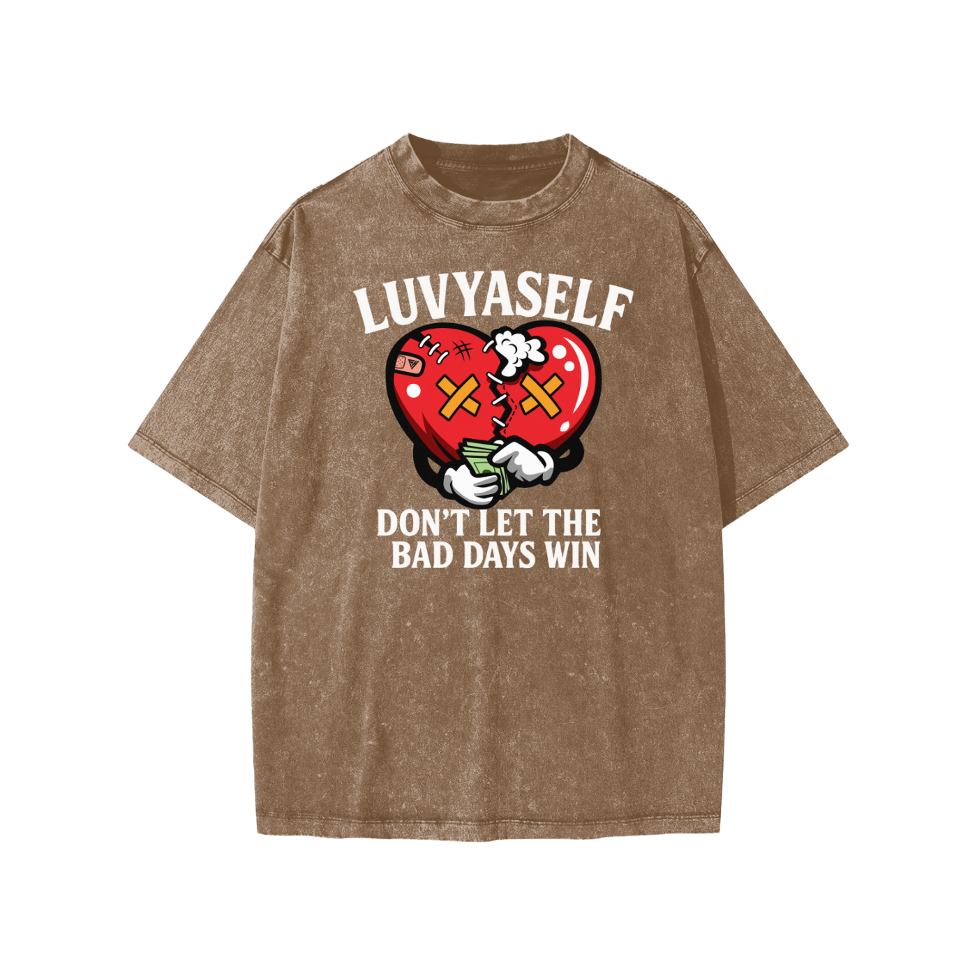 LUVYASELF "Don't Let the Bad Days Win" Kids' Acid Wash T-shirt | Unisex Vintage Style