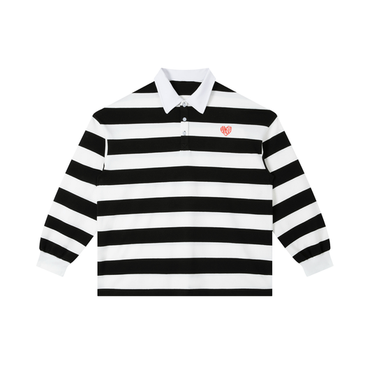 LUVYASELF - Color Block Stripe Polo Shirt