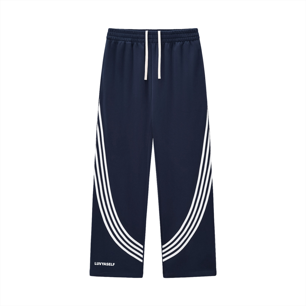 Curved Stripe Straight Sweatpants