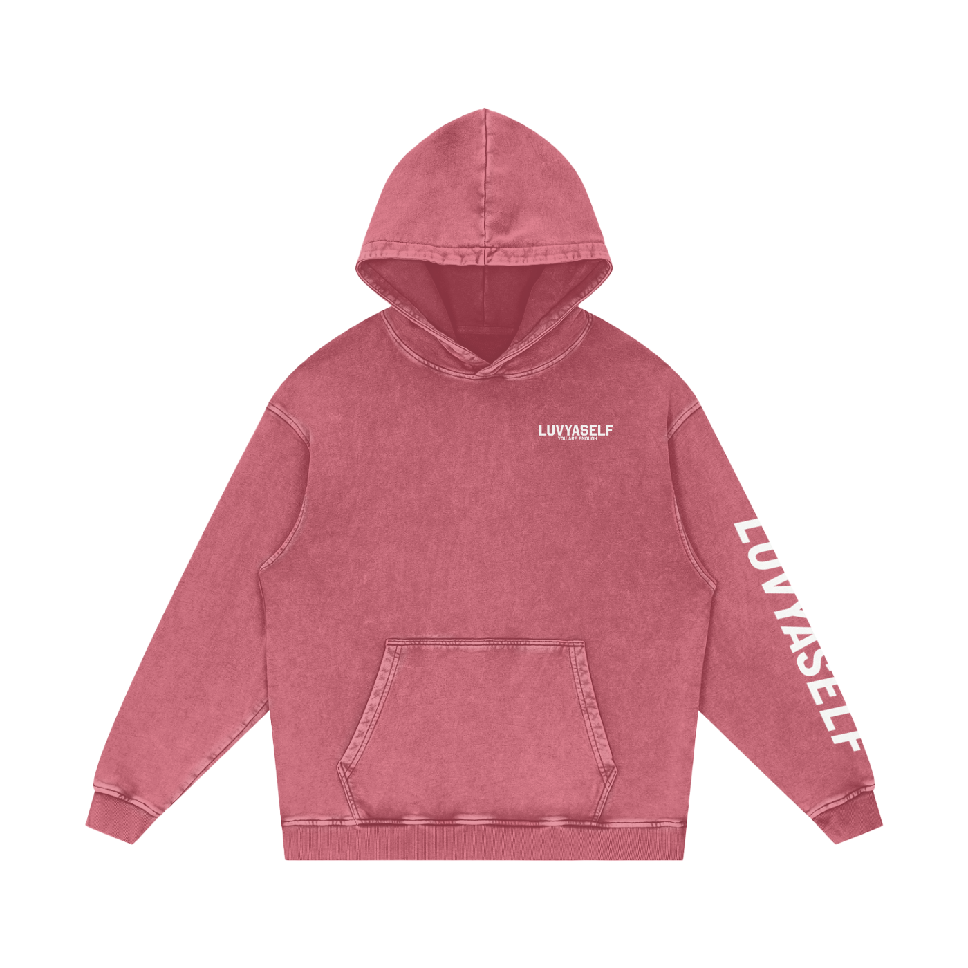 LUVYASELF - Snow Washed Loose Cotton Hoodie