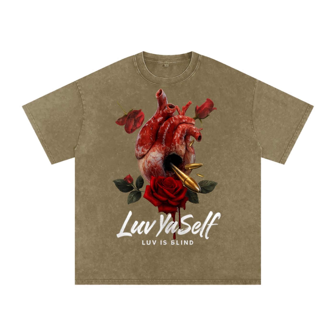 Luv is Blind Snow Washed Oversized Cotton T-Shirt