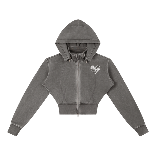 LUVYASELF - Vintage Washed Cropped Fleece Hoodie