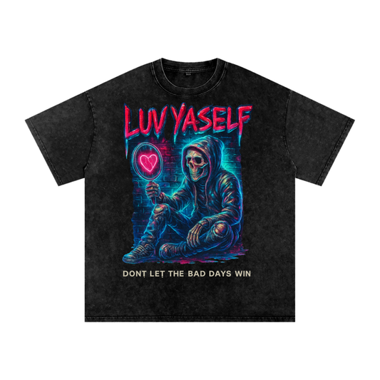 Don't Let the Bad Days Win Snow Washed Oversized Cotton T-Shirt