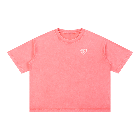 LUVYASEELF - Mineral Wash Boxy Cotton T-Shirt