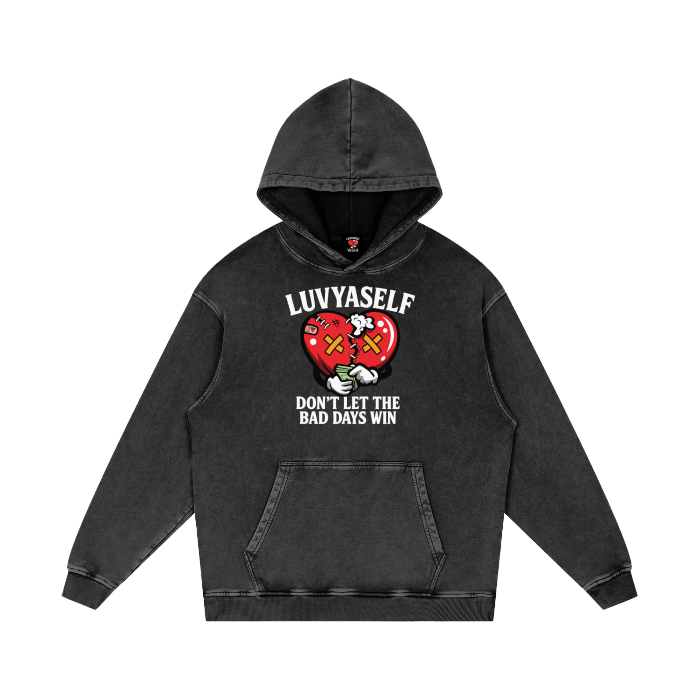 Don't Let the Bad Days Win Snow Washed Loose Cotton Hoodie