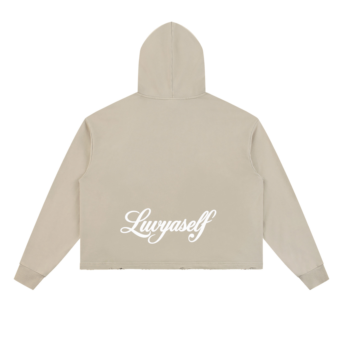 Vintage Washed Frayed-Hem Hoodie