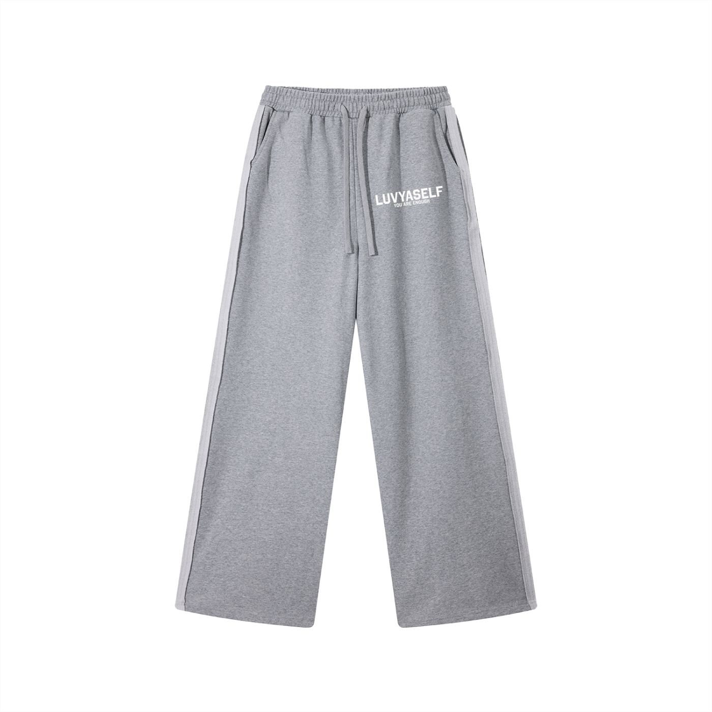 LUVYASELF Contrast Tape Straight-Leg Sweatpants