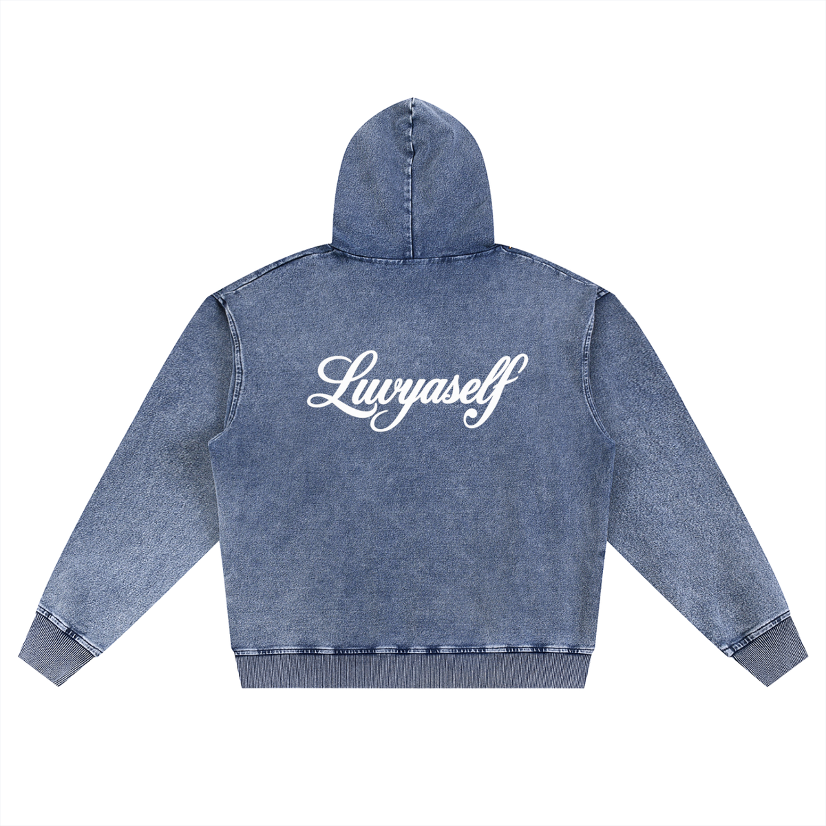Snow Wash Oversized Zip-Up Hoodie