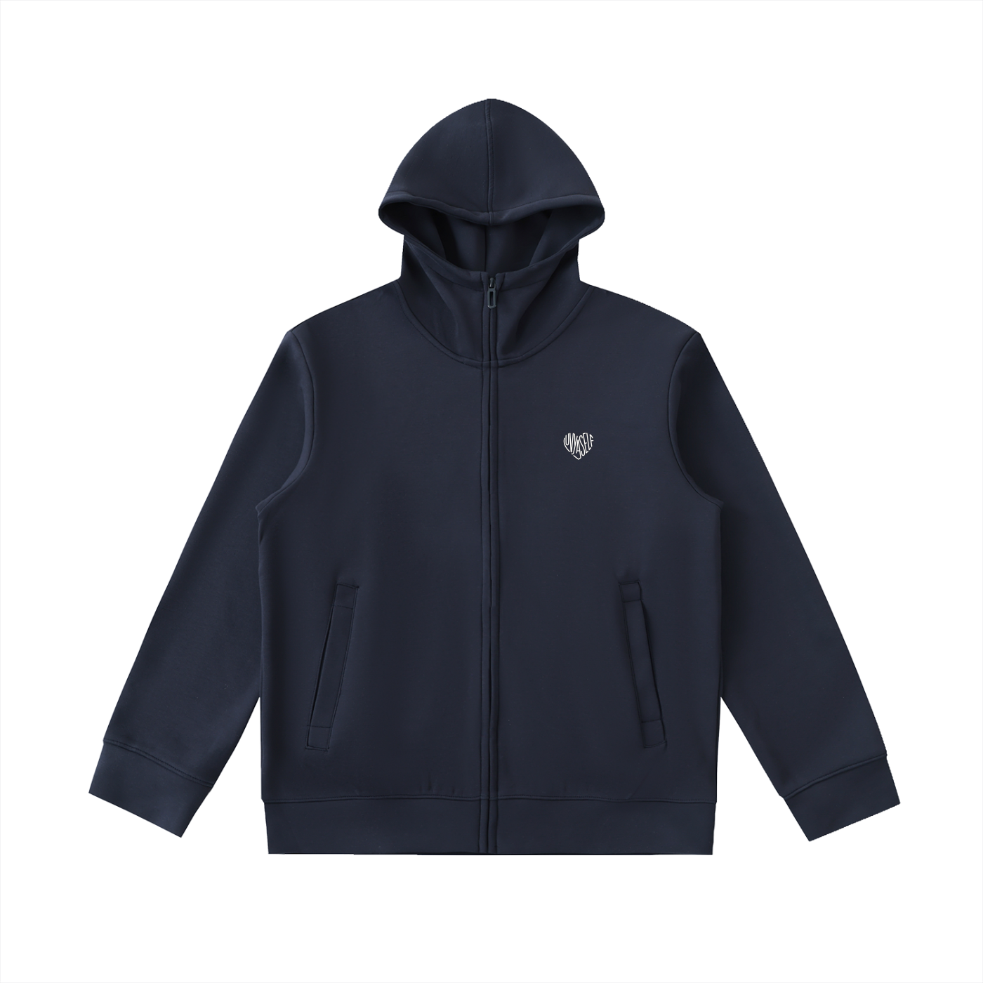 LUVYASELF Essential Heavyweight High Neck  Zip-Up Hoodie