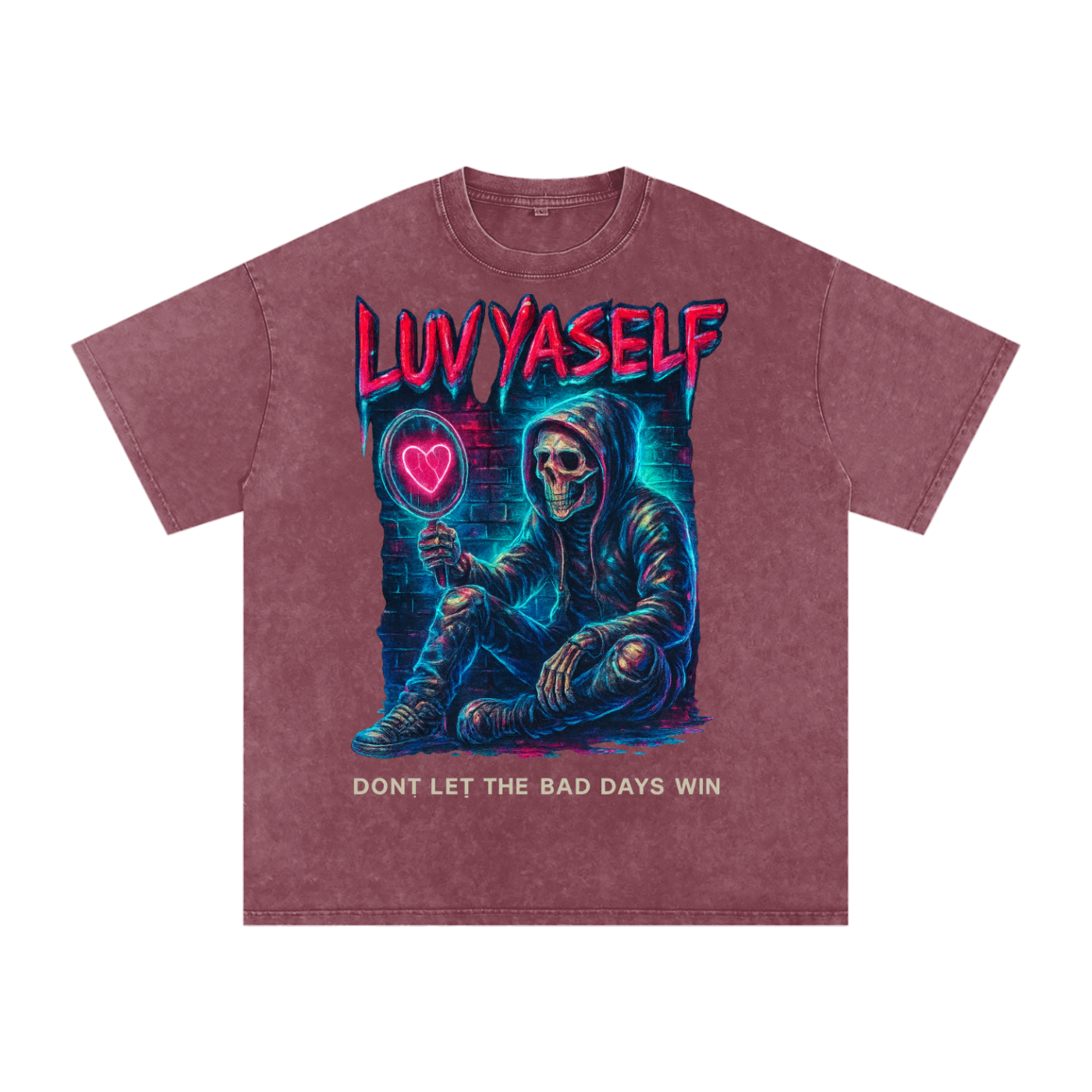 Don't Let the Bad Days Win Snow Washed Oversized Cotton T-Shirt