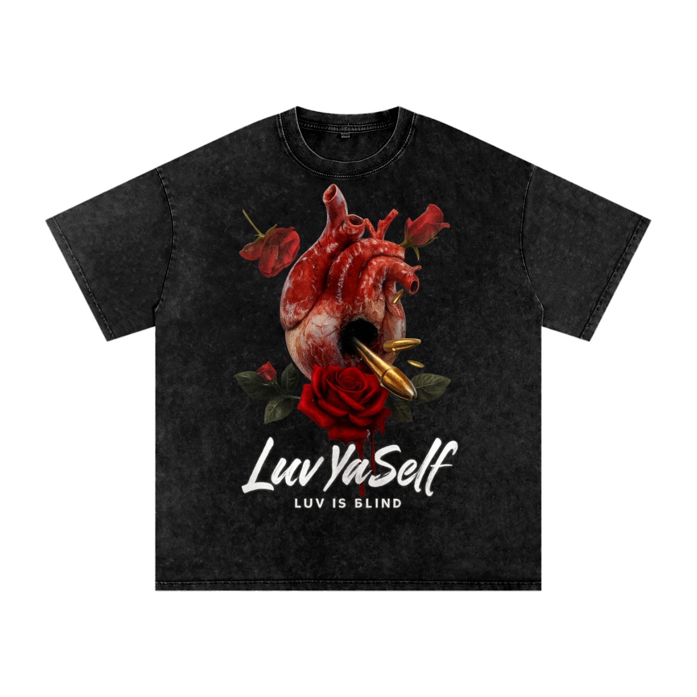 Luv is Blind Snow Washed Oversized Cotton T-Shirt