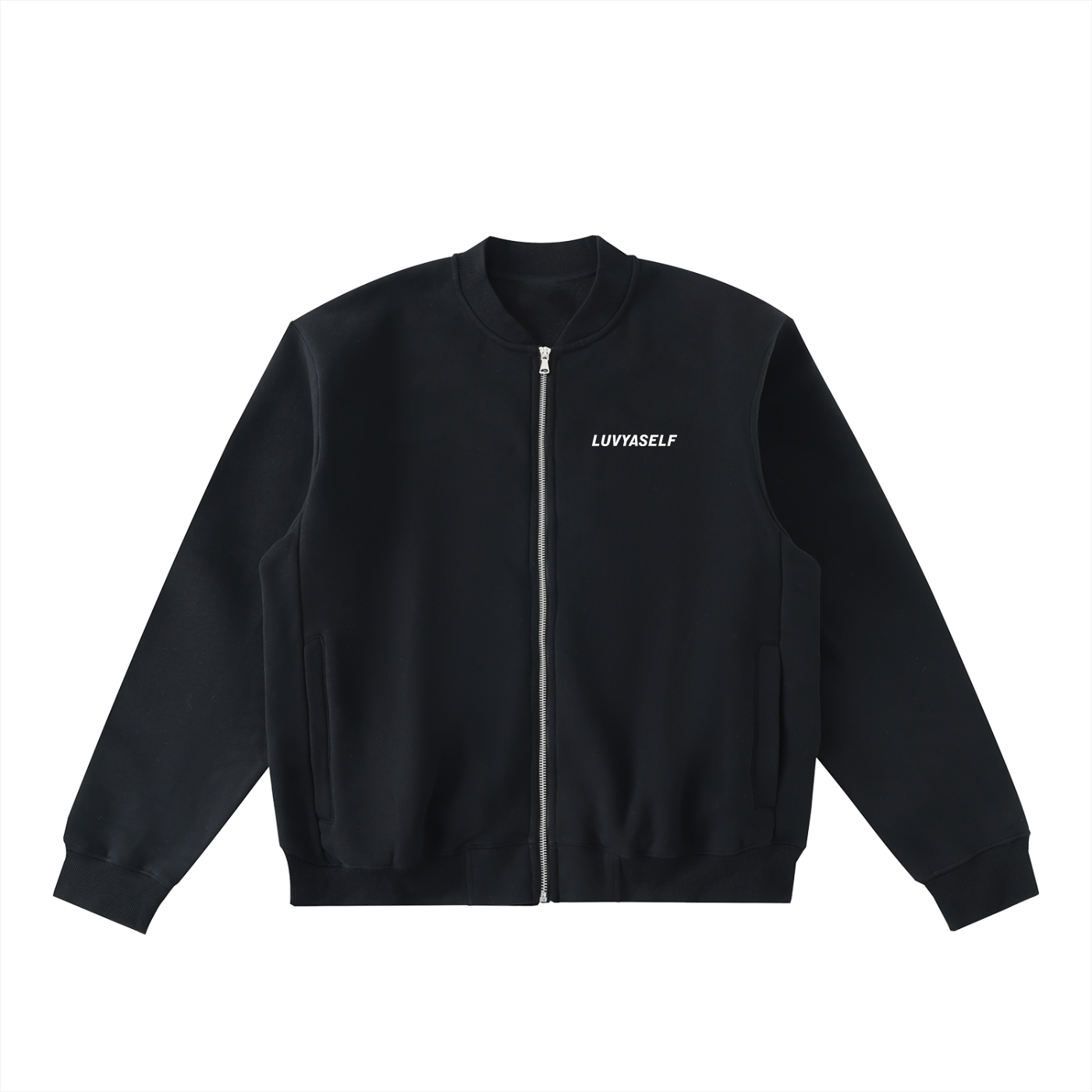 LUVYASELF - Essential Zip-Up Fleeced Varsity Jacket