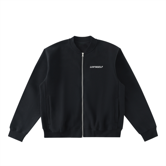 LUVYASELF - Essential Zip-Up Fleeced Varsity Jacket