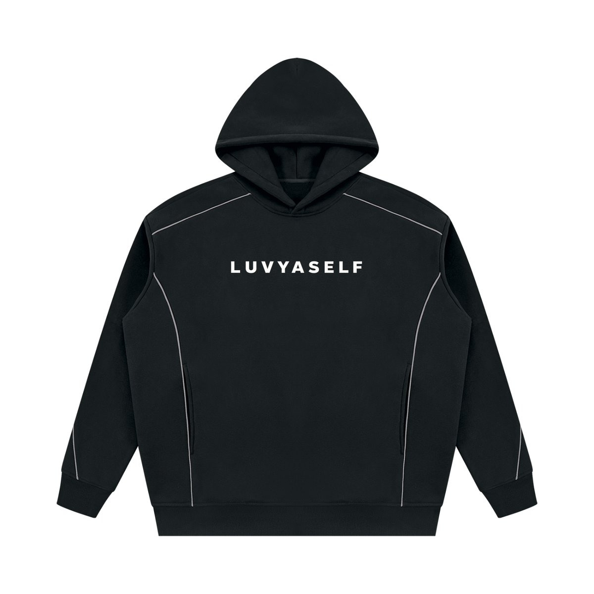 Unisex Oversized Piping Fleece Hoodie