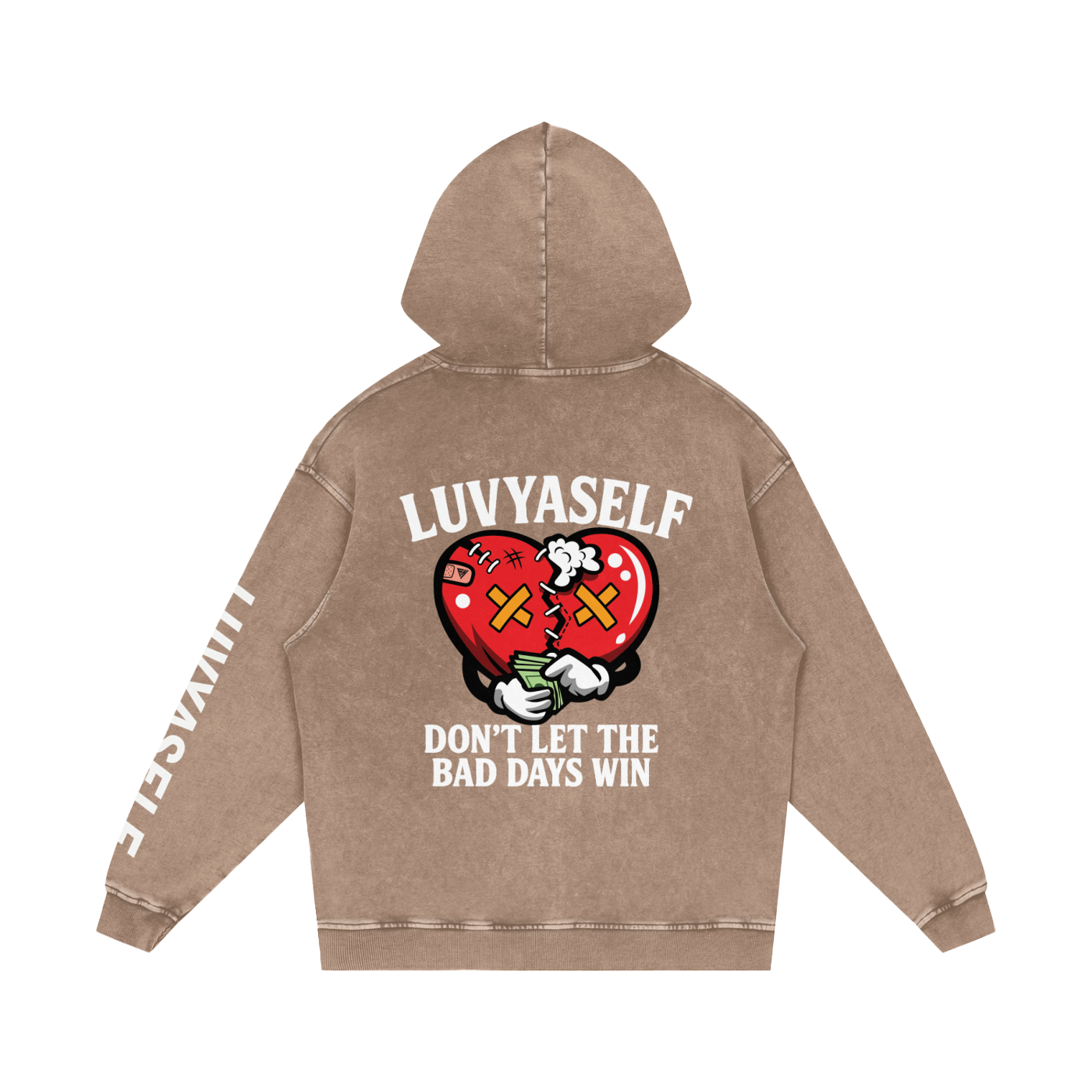 LUVYASELF - Snow Washed Loose Cotton Hoodie