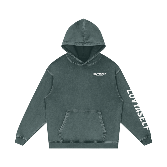 LUVYASELF - Snow Washed Loose Cotton Hoodie