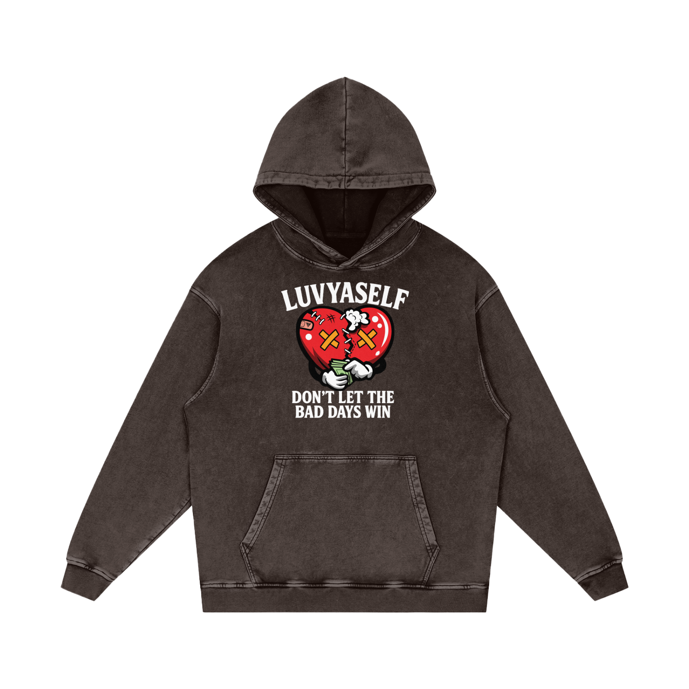 Don't Let the Bad Days Win Snow Washed Loose Cotton Hoodie