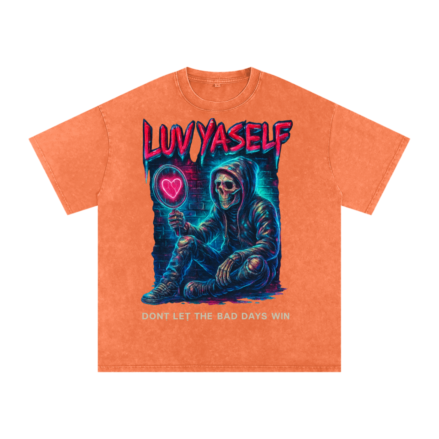 Don't Let the Bad Days Win Snow Washed Oversized Cotton T-Shirt