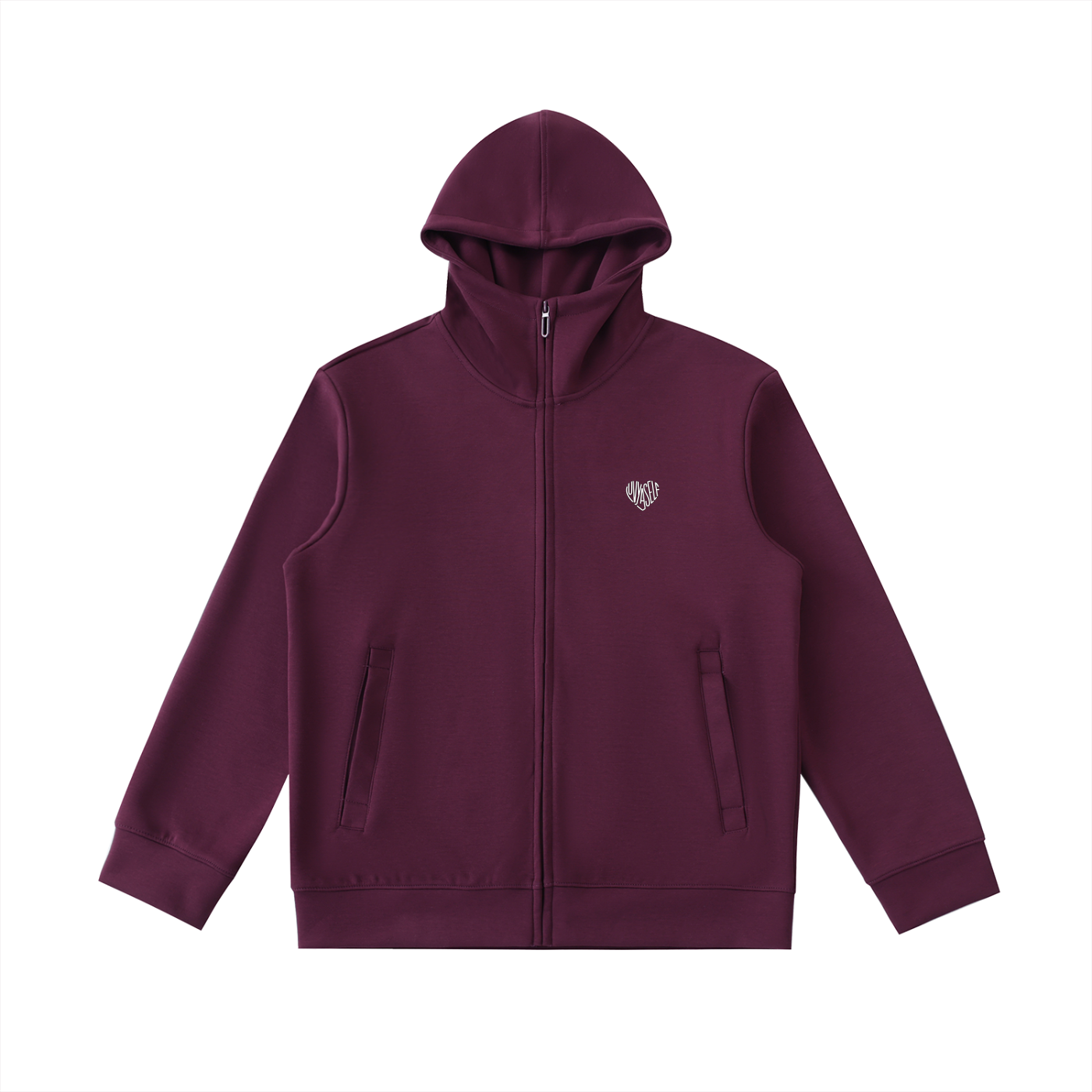 LUVYASELF Essential Heavyweight High Neck  Zip-Up Hoodie