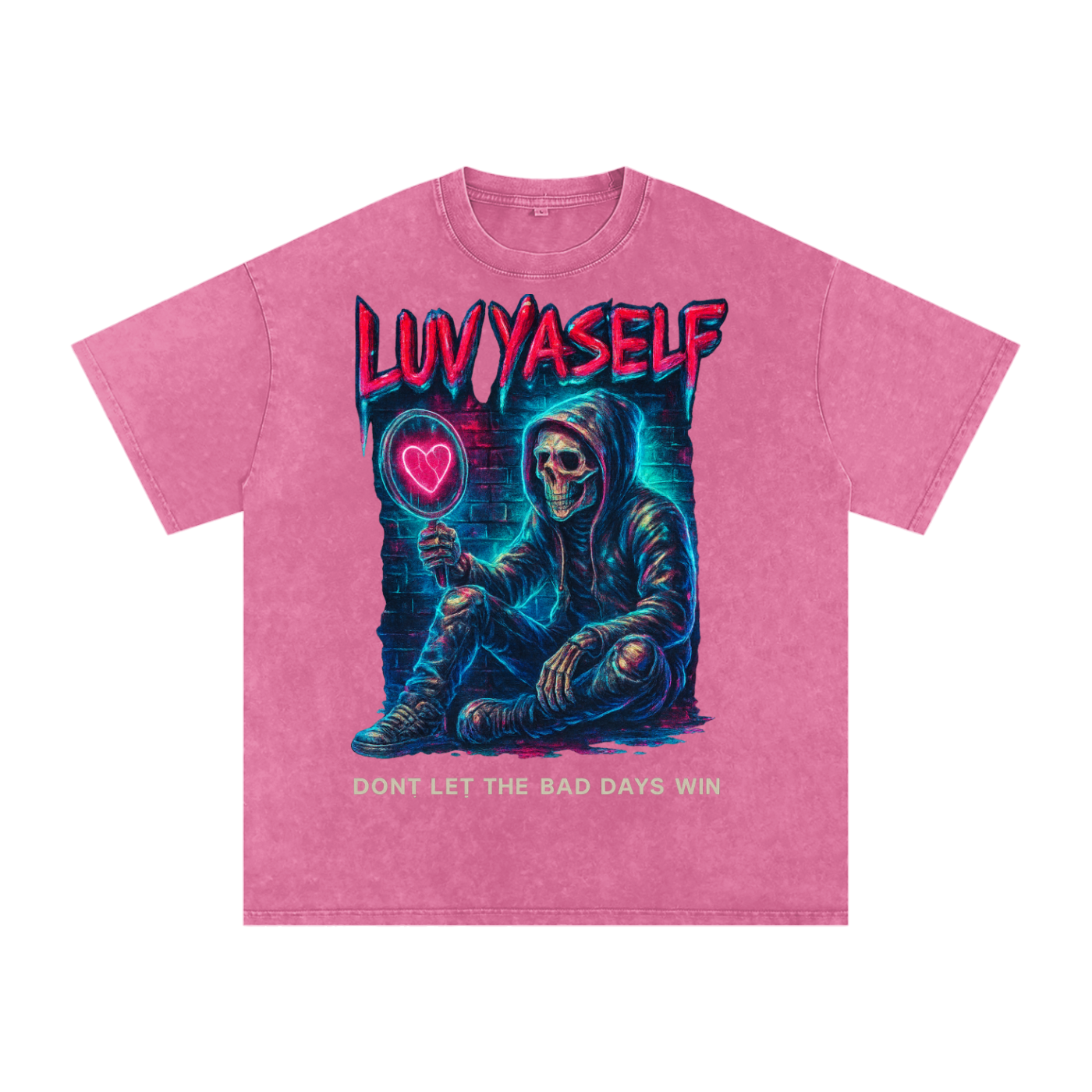 Don't Let the Bad Days Win Snow Washed Oversized Cotton T-Shirt