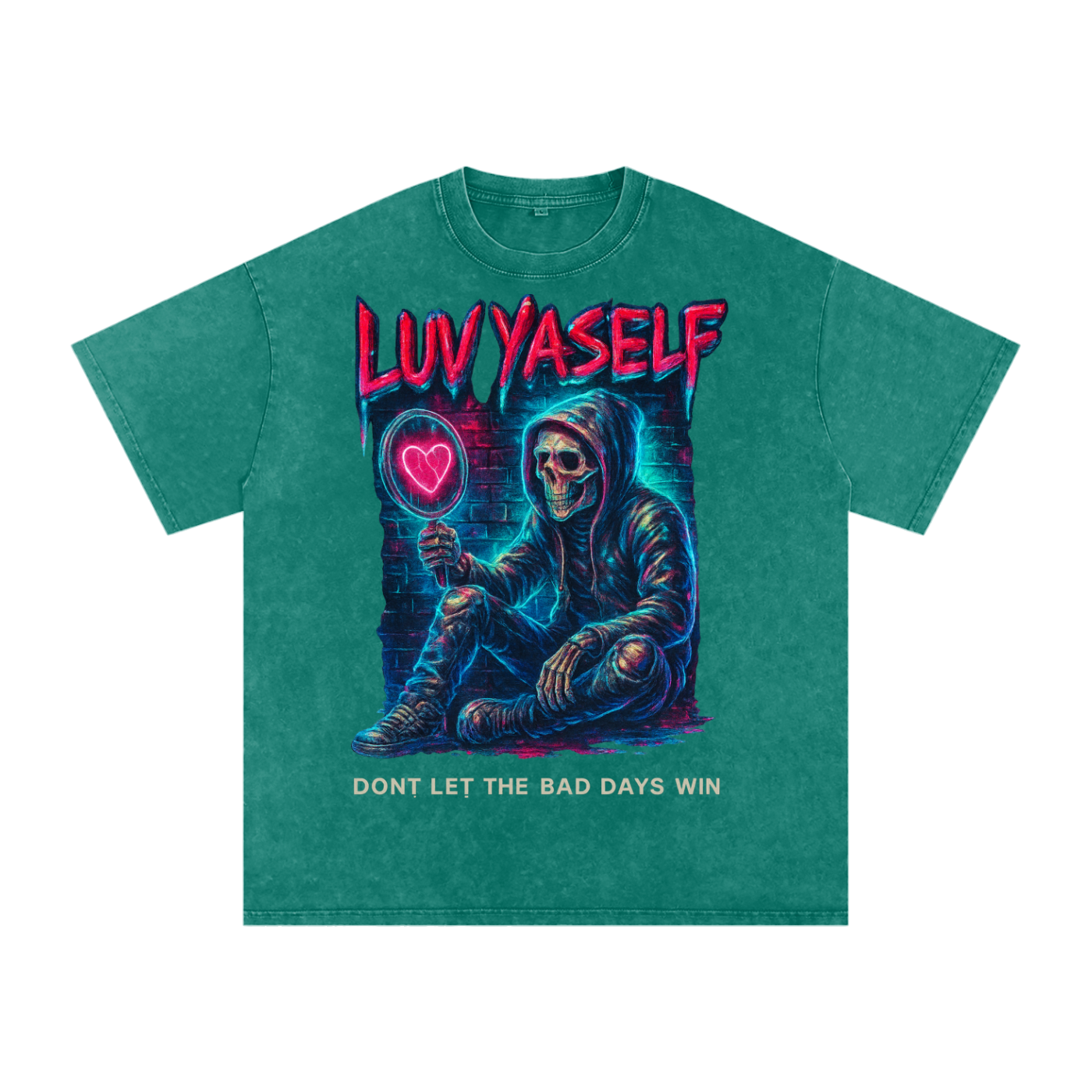 Don't Let the Bad Days Win Snow Washed Oversized Cotton T-Shirt