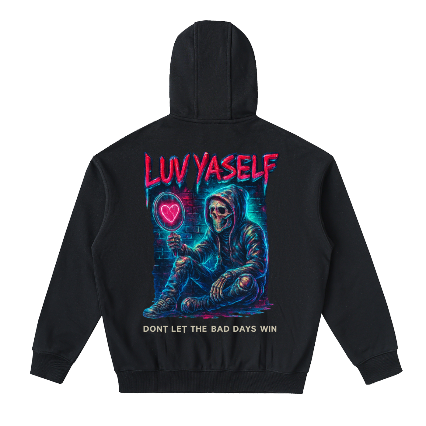 LUVYASELF - Drop-Shoulder Zip Up Hoodie
