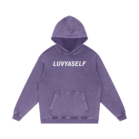 LUVYASELF Acid Wash Oversize Hoodie | 420 GSM Heavyweight cotton | Unisex Vintage Style
