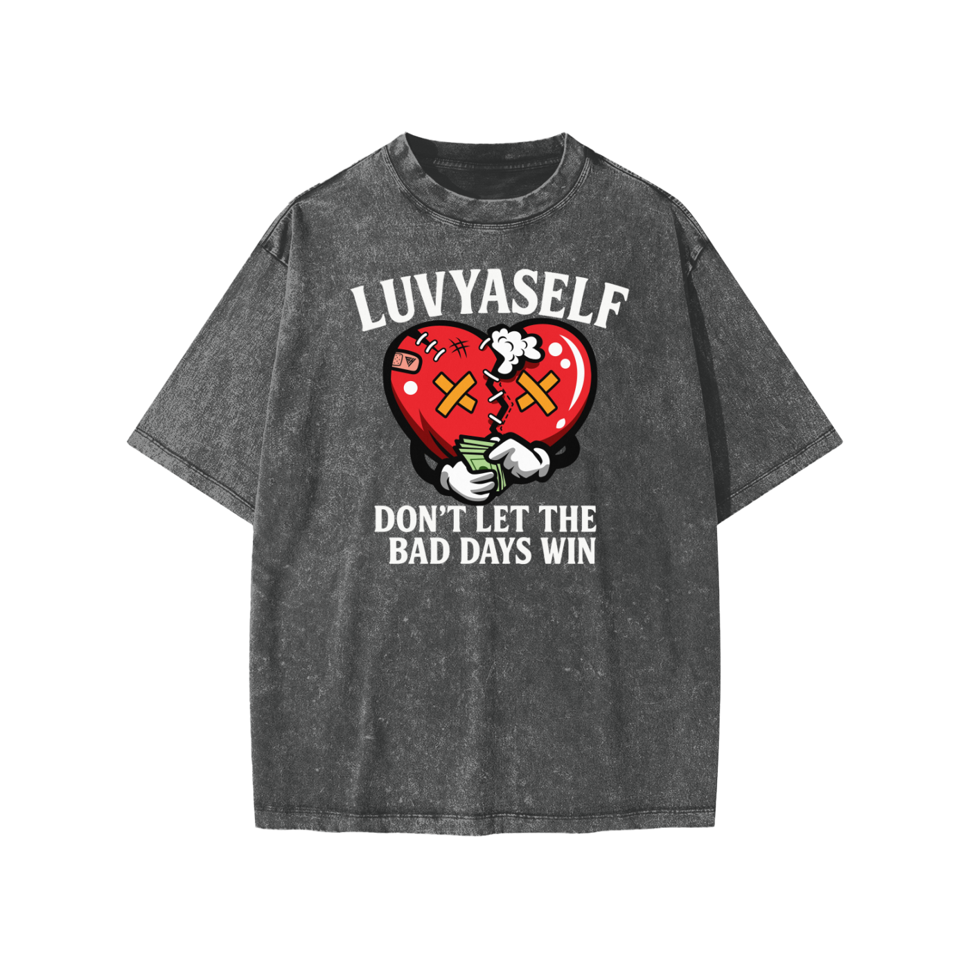 LUVYASELF "Don't Let the Bad Days Win" Kids' Acid Wash T-shirt | Unisex Vintage Style