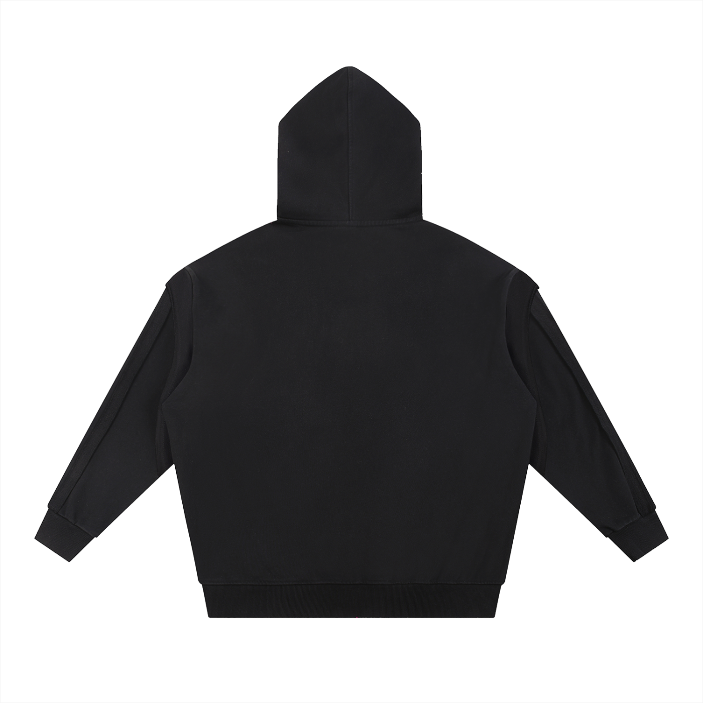 LUVYASELF - Contrast Tape Raw Edge Double Layered Hoodie