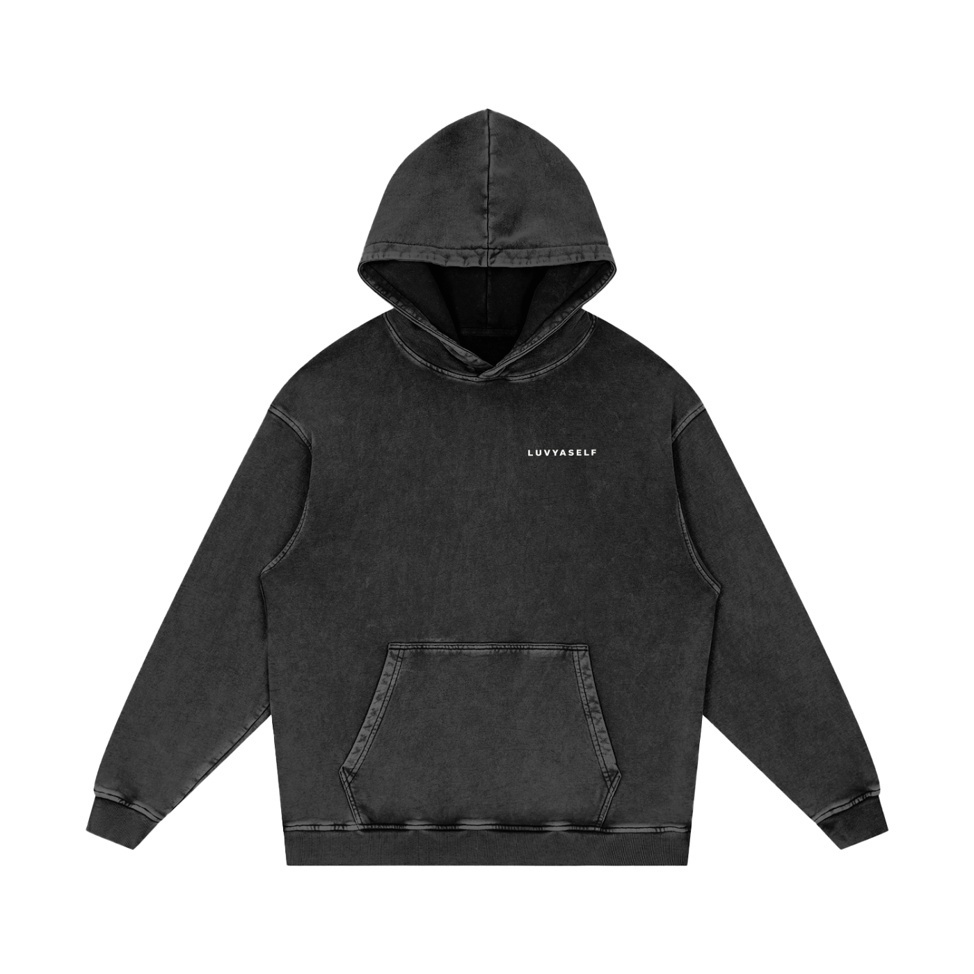 Uniform Snow Washed Loose Cotton Hoodie