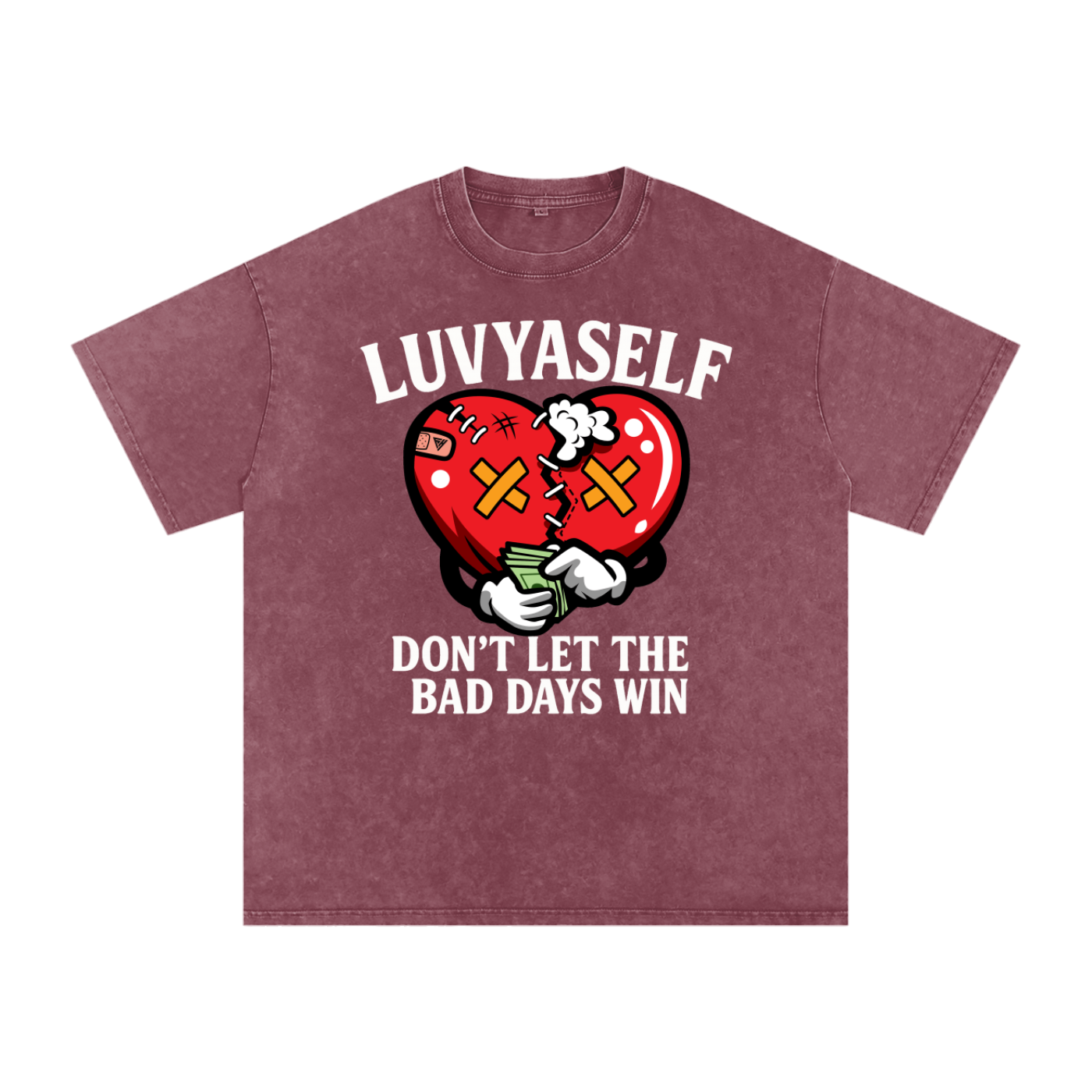 Don’t Let the Bad Days Win,Heavyweight 250 GSM,Motivational T-Shirt,Self Love Graphic Tee,Self-love,Acid Wash T-Shirt,Self-luv,motivation,Self-care,LUVYASELF Oversize Tee