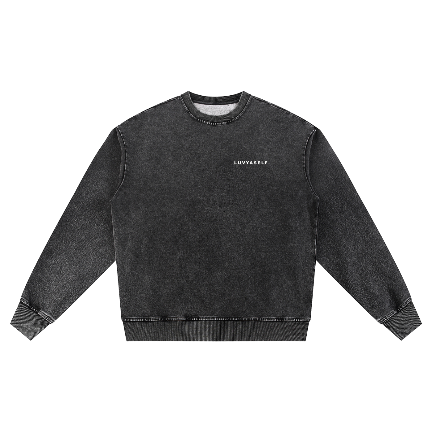 Uniform Snow Wash Oversized Crewneck Sweatshirt